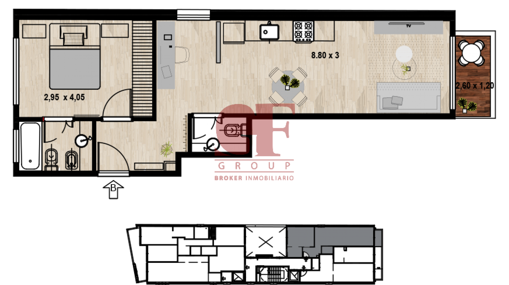 Proyecto en desarrollo , unidades de 2 y 4 ambientes