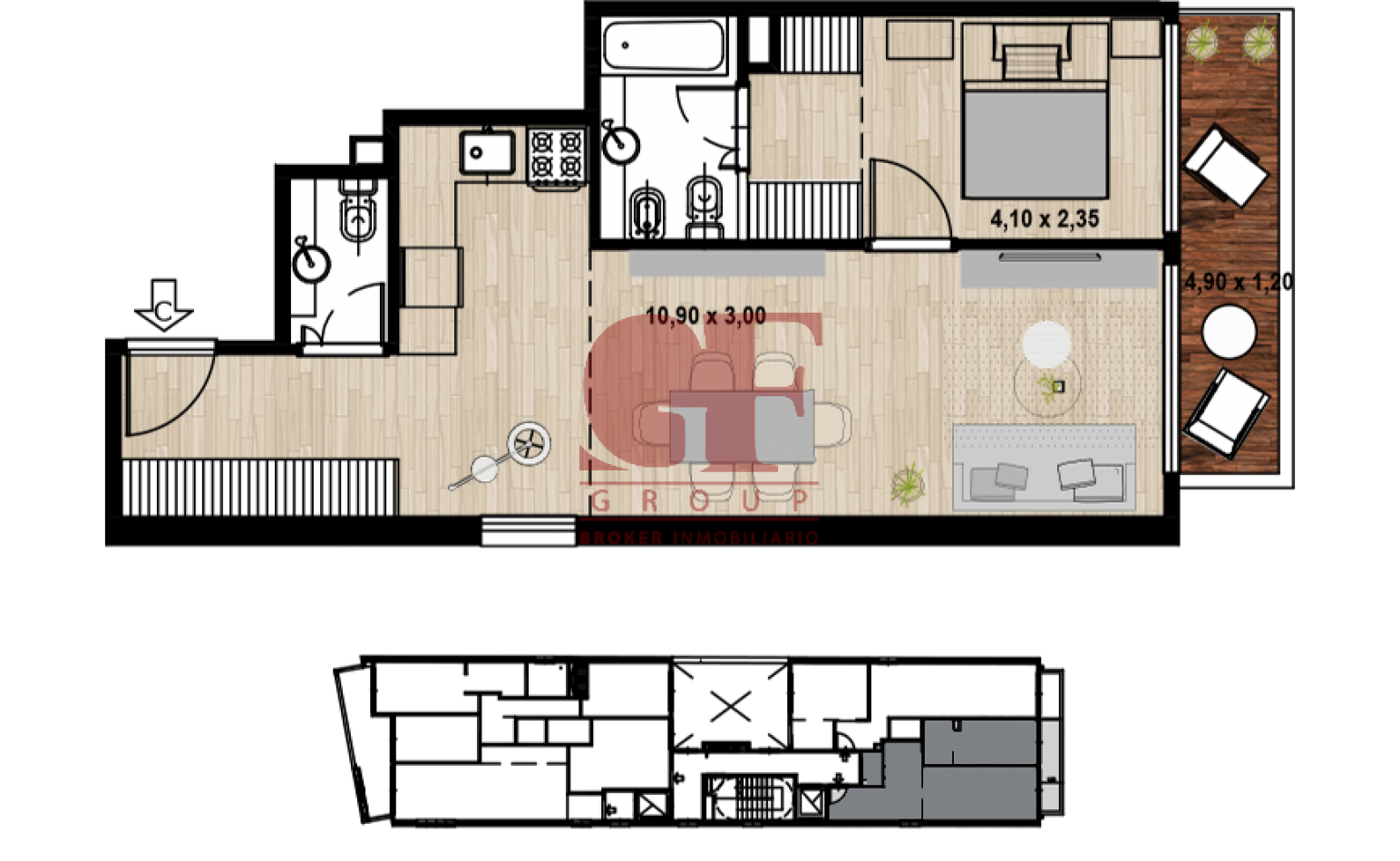 Proyecto en desarrollo , unidades de 2 y 4 ambientes