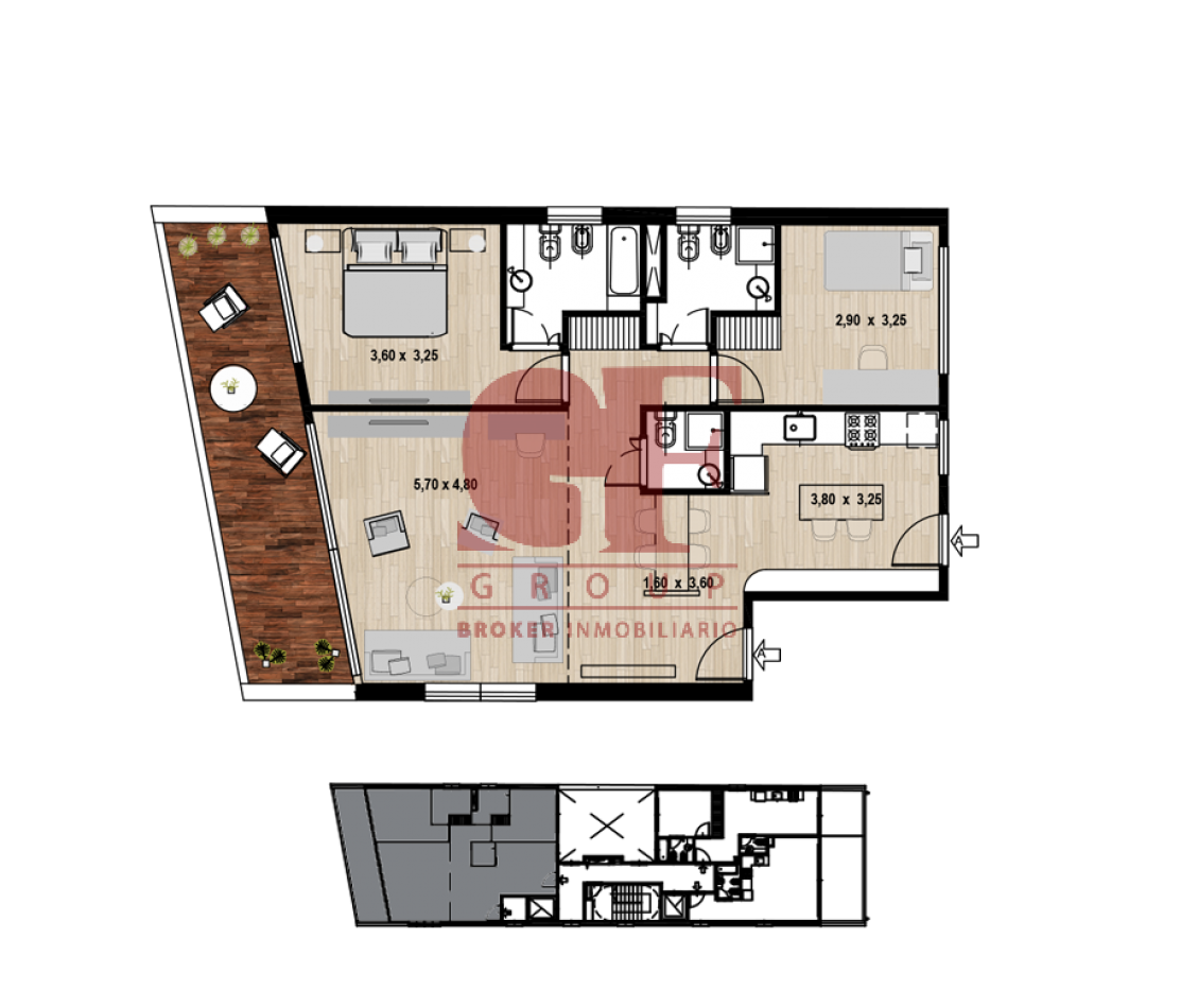 Proyecto en desarrollo , unidades de 2 y 4 ambientes