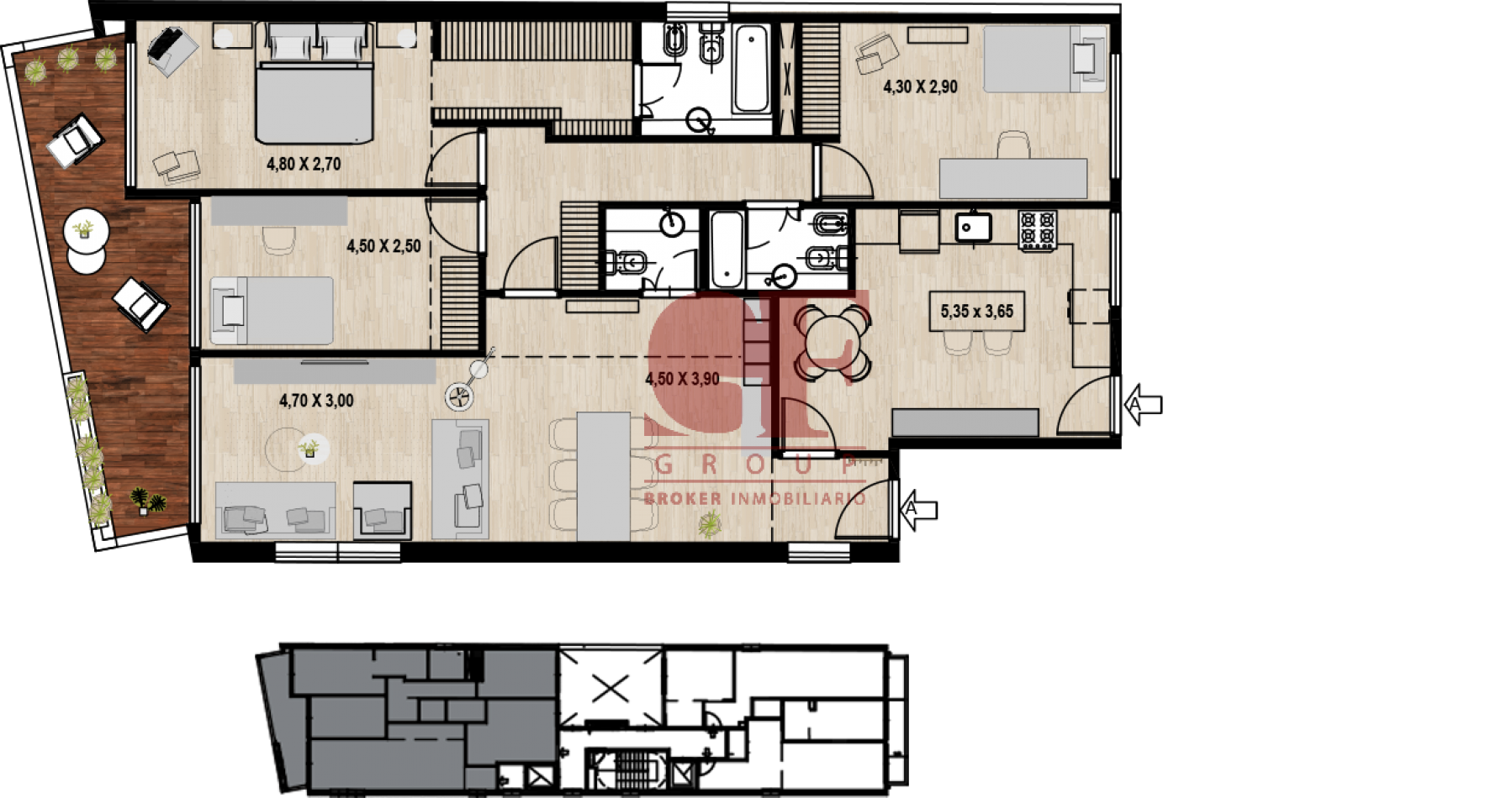 Proyecto en desarrollo , unidades de 2 y 4 ambientes